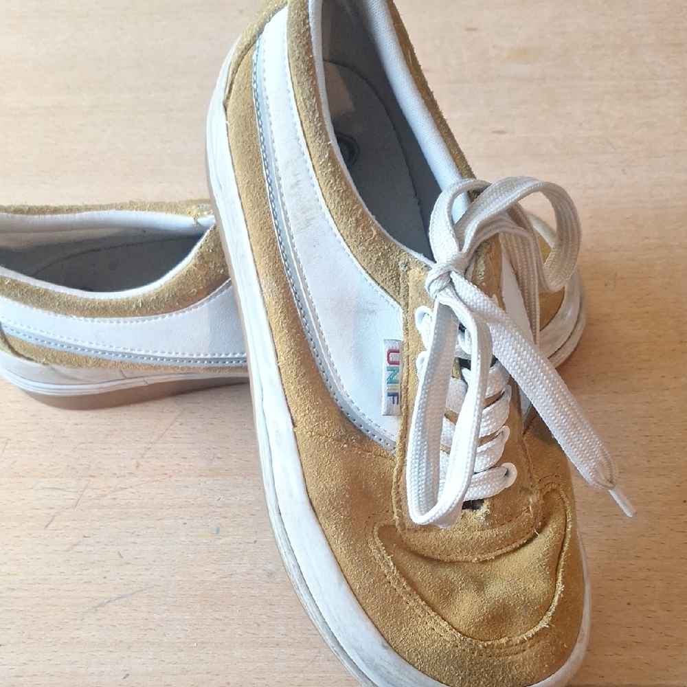 UNIF Mustard and White Sneakers Size 8